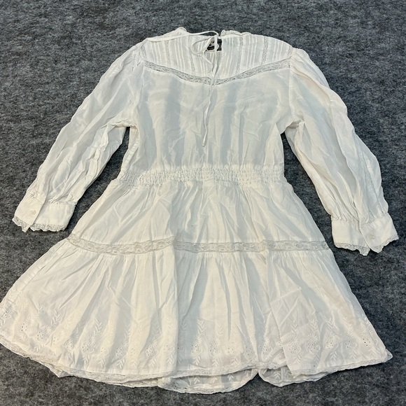 LoveShackFancy Target Collab White Romantic Lace Mini Dress With Sleeves Size S - Picture 2 of 3